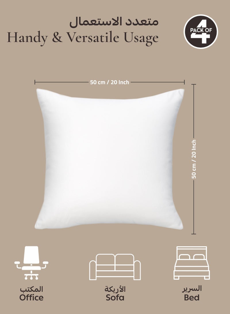 دوناتيلا حشوات وسائد  قطع  سم - ناعمة من المايكروفايبر، منفوشة وداعمة، مثالية للأريكة والكرسي والسرير، أبيض - Image 2