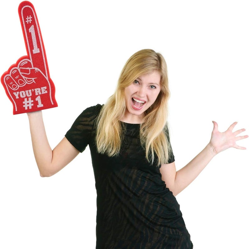 FUNSTITUTION Giant Foam Finger 18 Inch- You're Number 1 Foam Hand for All Occasions - Cheerleading for Sports - Exciting Vibrant Colors use as Celebration Pom Poms- Great for Sports Events Games School Business - Image 5