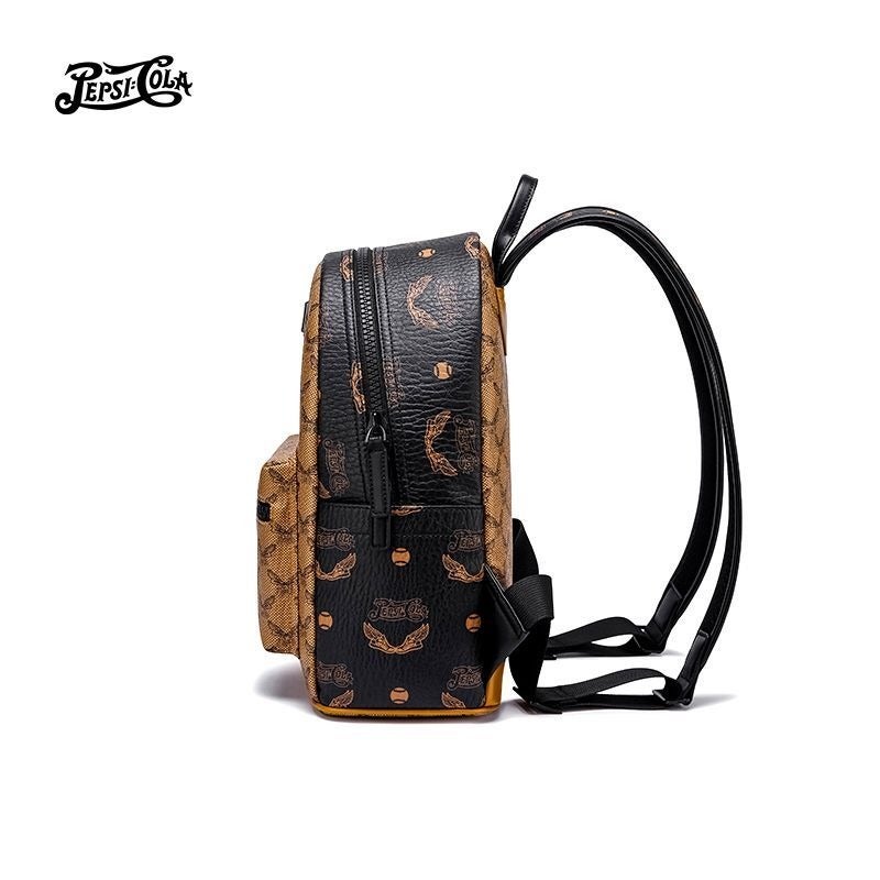 Pepsi Fashion Backpack for Women & Men, Large Capacity Travel Daypack, 14" Laptop Compatible, Water-Resistant PU, Trendy Print - Image 3