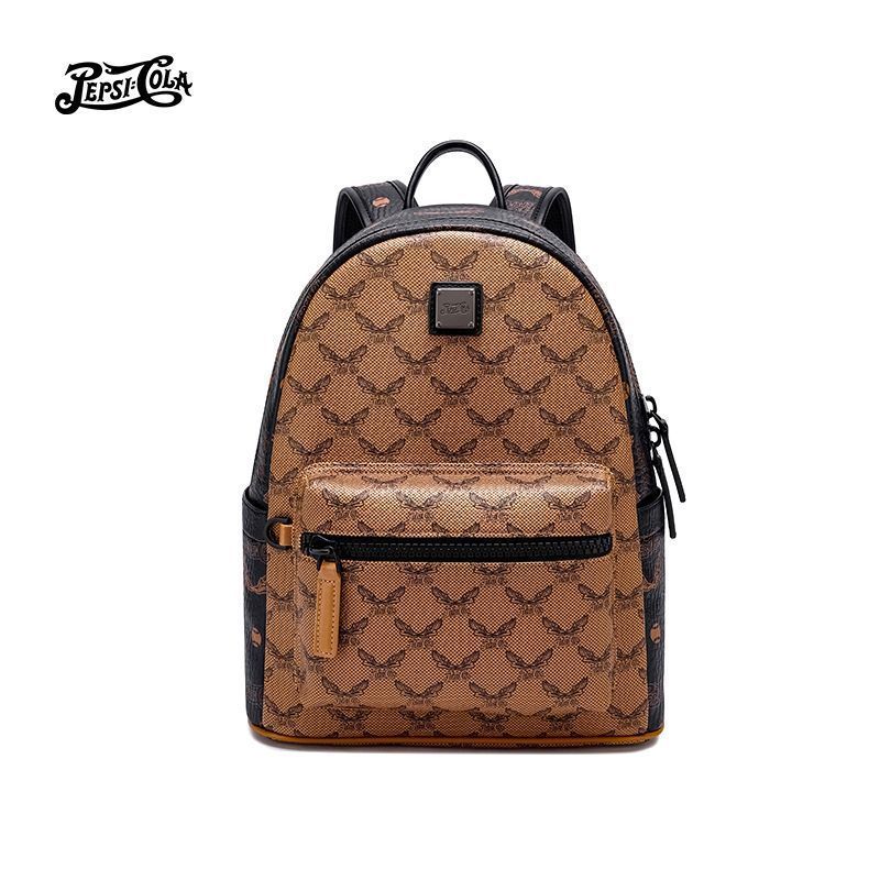 Pepsi Fashion Backpack for Women & Men, Large Capacity Travel Daypack, 14" Laptop Compatible, Water-Resistant PU, Trendy Print - Image 1