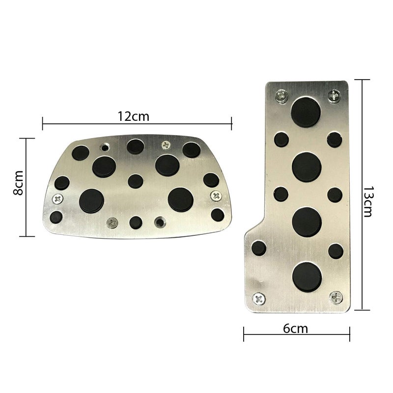 Oshotto طقم أغطية دواسات السيارة CS-04 غير قابلة للانزلاق (أسود، كروم) مكون من 2 قطعة متوافق مع هيونداي كريتا - Image 5