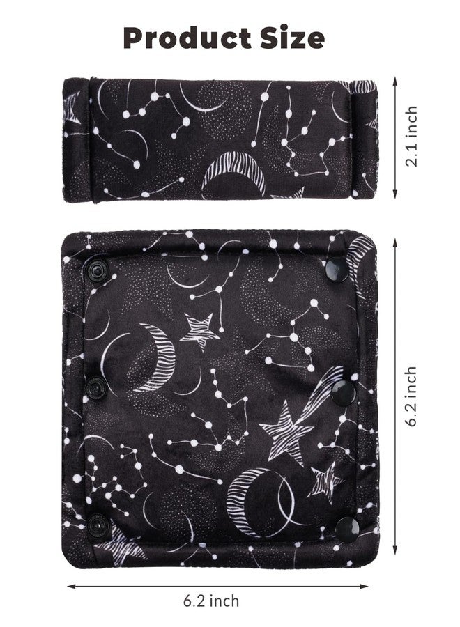 TinlyFinly 2 Pack Car Seat Belt Covers for Baby Kids, Reversible Soft Car Seat Shoulder Strap Pads, Seatbelt Cushion, Neck Strap Covers for Stroller, Carrier, Pushchair (Black Star) - Image 4
