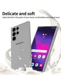 Wtech Premium Soft Liquid Silicone Case Cover For Samsung Galaxy S23 Ultra 5G 2023 Grey  - Image 2