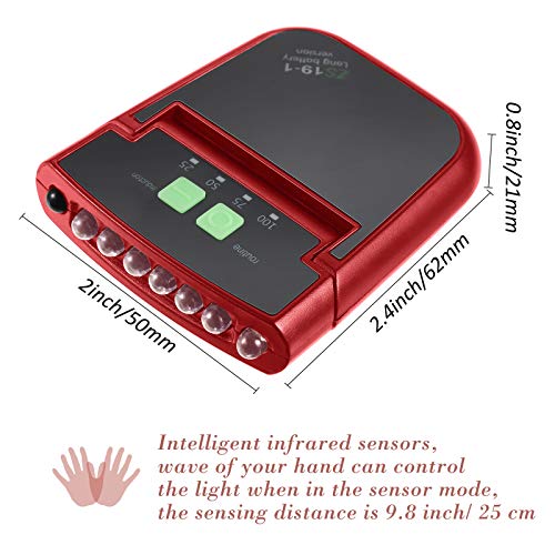 Mudder 2 Pieces LED Clip on Cap Lights USB Rechargeable Cap Flashlight Clip Waterproof Ultra Bright Hat Flashlight Headlamp for Fishing Camping Hand Work (Black,Red) - Image 2