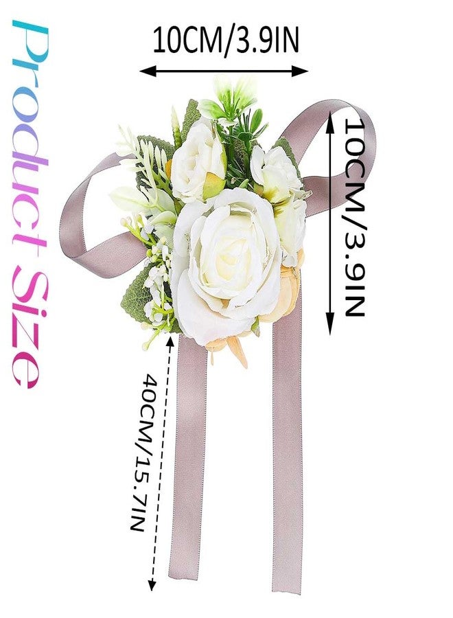 Latious Light Up Bride Wedding Rose Corsage LED Prom Wrist Corsages Glow Bridal Hand Flower for Women and Girls (White-Colorful Light) - Image 4