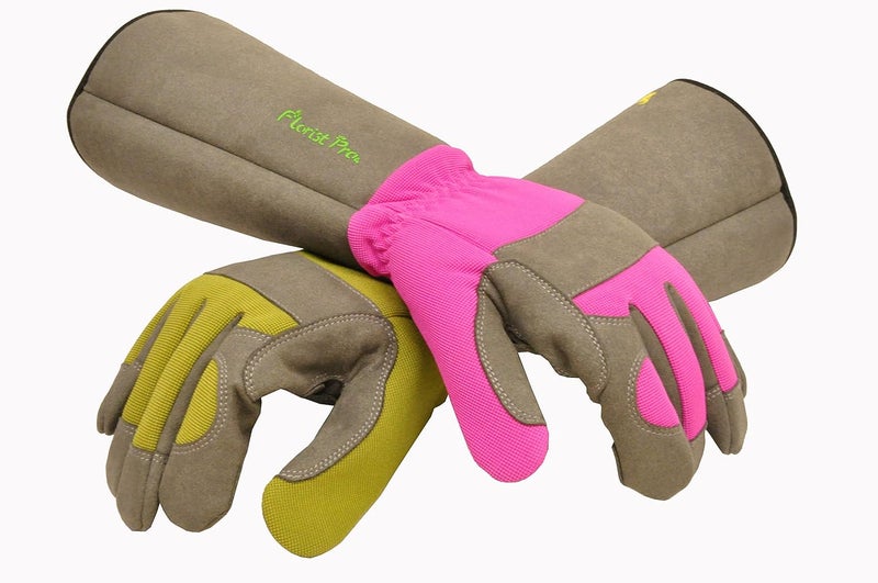 G & F Products 2431L Florist Pro Long Sleeve Rose gardening Gloves, Rose Pruning Gloves, Thorn Resistant Garden Gloves - Men's Large, Yellow, Army Green - Image 4