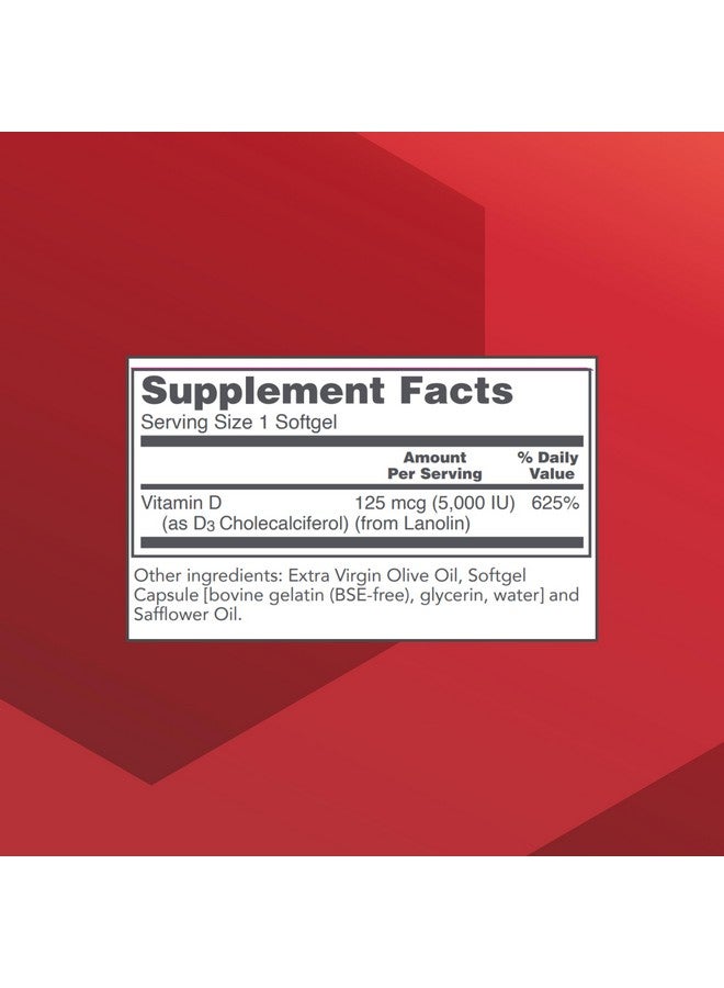 PROTOCOL FOR LIFE BALANCE - Vitamin D3 5000 IU (High Potency) Supports Calcium Absorption, Bone and Dental Health, Immune System Function, Nervous System, and Cognitive Function - 120 Softgels - Image 2
