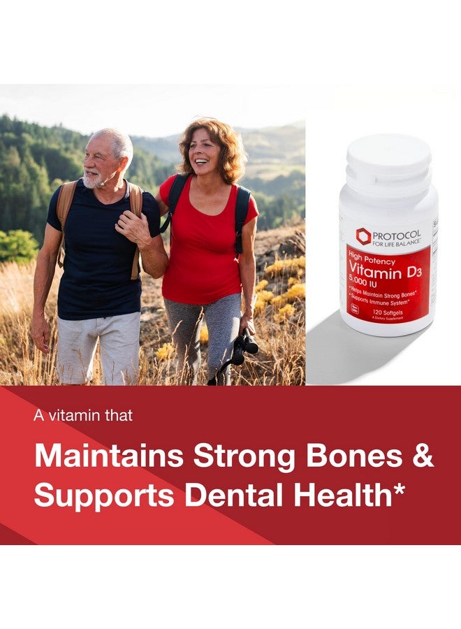PROTOCOL FOR LIFE BALANCE - Vitamin D3 5000 IU (High Potency) Supports Calcium Absorption, Bone and Dental Health, Immune System Function, Nervous System, and Cognitive Function - 120 Softgels - Image 3