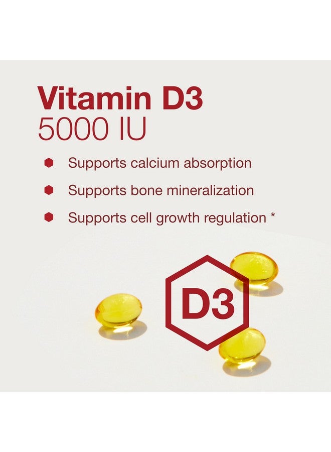 PROTOCOL FOR LIFE BALANCE - Vitamin D3 5000 IU (High Potency) Supports Calcium Absorption, Bone and Dental Health, Immune System Function, Nervous System, and Cognitive Function - 120 Softgels - Image 4