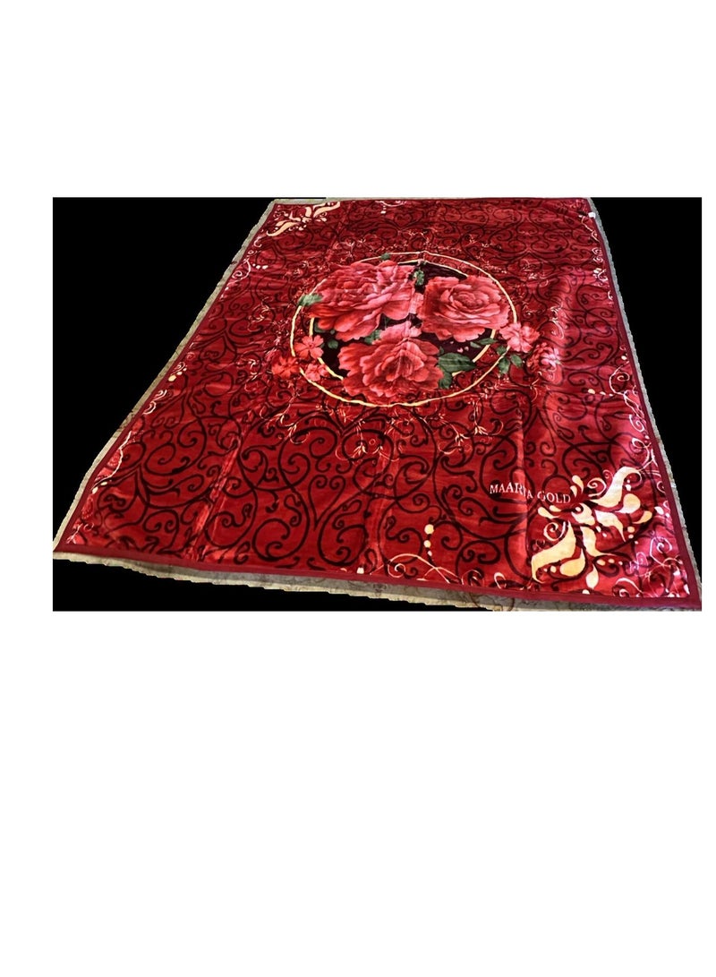 MAARYA GOLD 2 PLY SUPER SOFT EMBOSSED BLANKET - Image 1