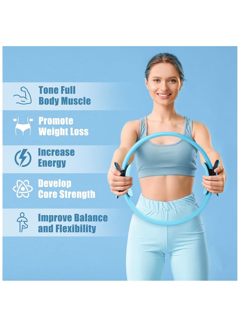 Generic Yoga Pilates Ring Fitness Circle Full Body Workout Foam Padded Handles Ø 40CM, Blue  - Image 5