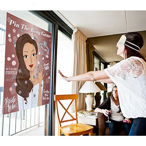 TYHJOY Pin the Ring on the Bride Game, 40 Guests Bridal Shower Bachelorette Party Decorations Games - Image 5
