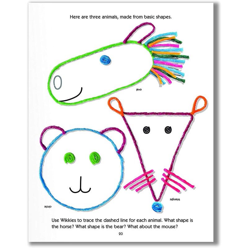 WikkiStix Wikki Stix Preschool Activity Book â€“ 72 Reusable Wikki Stix with 28 Pages & 30 Activities â€“ Educational Toy for Toddlers & Kids â€“ Fine Motor Skills, School Readiness, Travel, Classroom, No Mess Fun - Image 3