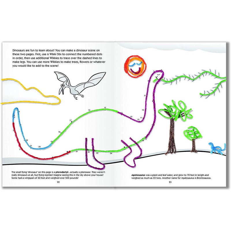 WikkiStix Wikki Stix Preschool Activity Book â€“ 72 Reusable Wikki Stix with 28 Pages & 30 Activities â€“ Educational Toy for Toddlers & Kids â€“ Fine Motor Skills, School Readiness, Travel, Classroom, No Mess Fun - Image 5