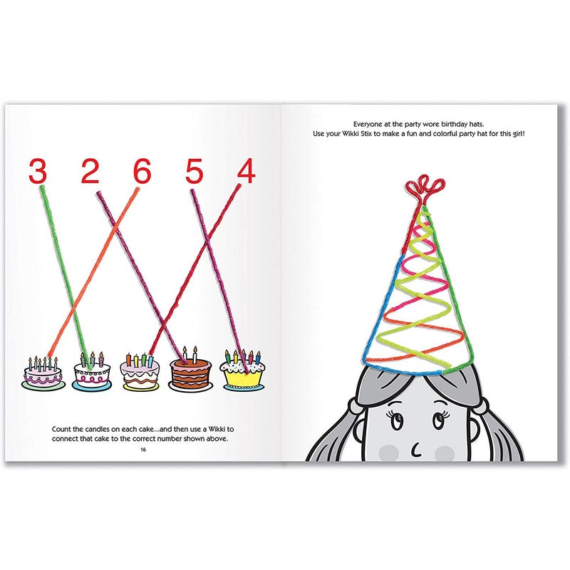 WikkiStix Wikki Stix Preschool Activity Book â€“ 72 Reusable Wikki Stix with 28 Pages & 30 Activities â€“ Educational Toy for Toddlers & Kids â€“ Fine Motor Skills, School Readiness, Travel, Classroom, No Mess Fun - Image 4