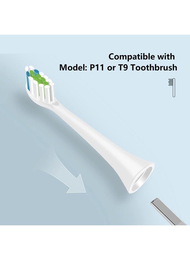 Mullburry 12 Pack Replacement Toothbrush Heads Compatible with fairywill P11 T9 Electric Toothbrush, W Shape Bristle Designed, Soft and Sanitary for Model P11 T9 Toothbrushes (White) - Image 2