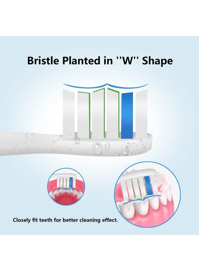 Mullburry 12 Pack Replacement Toothbrush Heads Compatible with fairywill P11 T9 Electric Toothbrush, W Shape Bristle Designed, Soft and Sanitary for Model P11 T9 Toothbrushes (White) - Image 5