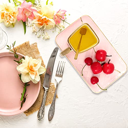 Zubebe 1 Set Coffee Mug Elegant Handbag Shaped Cup Modern Ceramic Purse Mug with Spoon and Saucer, 10oz Cute Creative Tea Cup for Office Home Woman Girls Gift (Pink) - Image 4