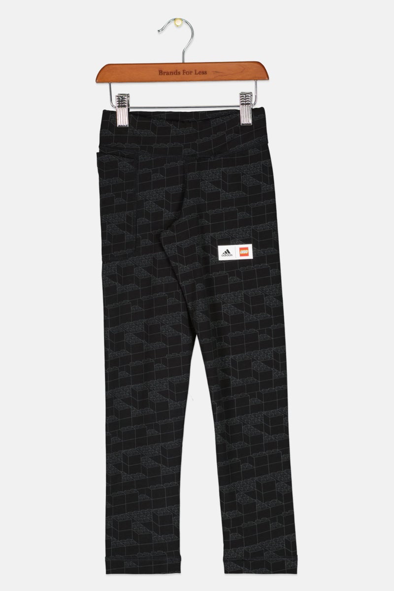 Adidas Adidas x LEGO Kids Girl Brand Logo Pull-On Tight, Black  - Image 1