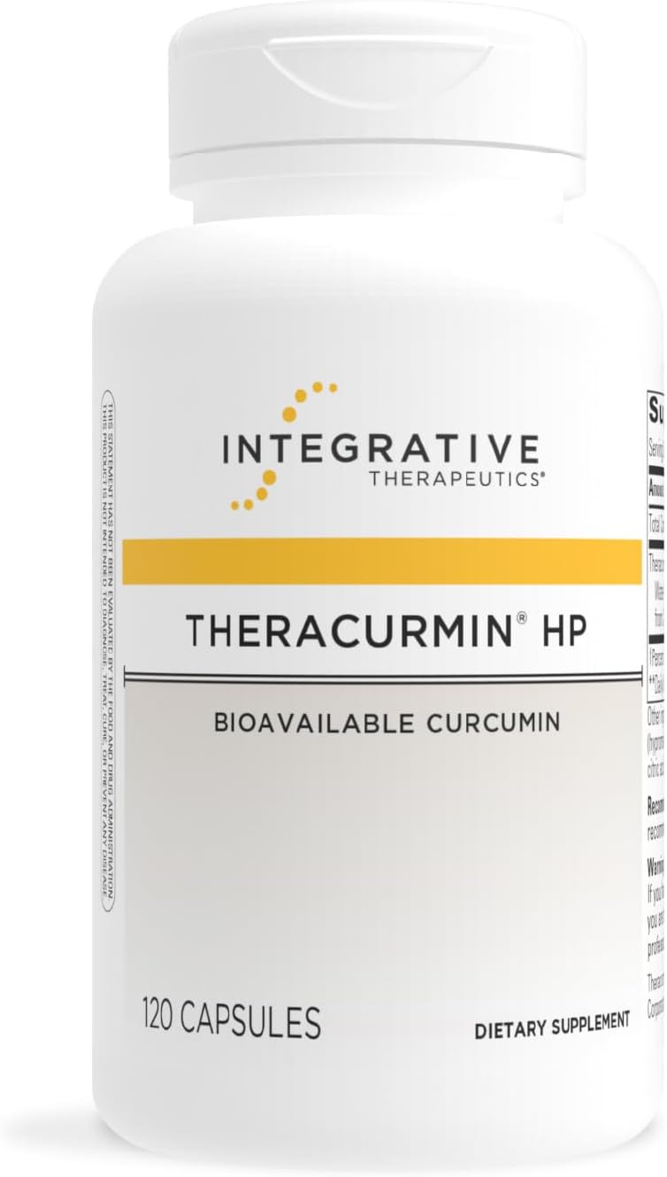 Integrative Therapeutics Theracurmin HP  Turmeric Supplement for Heart  Joint Health Support  Muscle Recovery Support  NonSoy DairyFree  GlutenFree  120 Capsules 60 Servings - Image 1