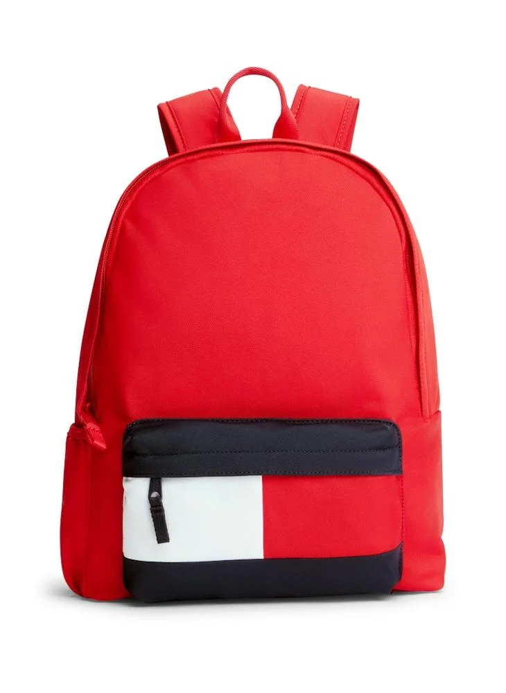 تومي هيلفيغر Kids' Essential Signature Colour-Blocked Pocket Backpack