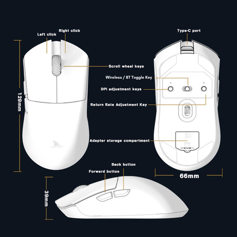 Wireless Slim Mouse: 58g Lightweight Khaki - 3 Connection Options 500mAh Battery 6 Adjustable DPI for Home Office Gaming Entertainment - Image 5