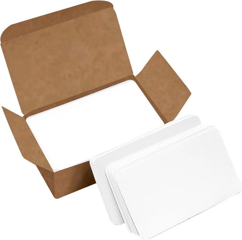 VANRA 300 Small Blank Index Cards Color Cardstock Study Flash Cards, 3.5x2 inches, Unruled with Rounded Corners (White, 300/Pack) - Image 1