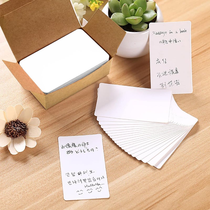 VANRA 300 Small Blank Index Cards Color Cardstock Study Flash Cards, 3.5x2 inches, Unruled with Rounded Corners (White, 300/Pack) - Image 4