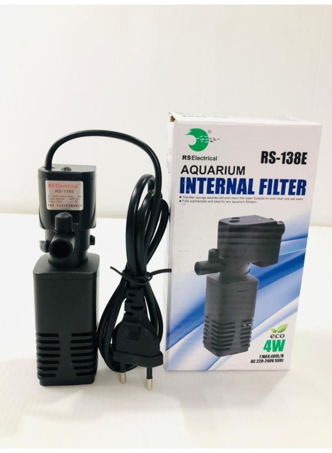 RS Electrical Aquarium Internal Filter – RS-138E (4W) / RS-148E (6W) – Submersible Fish Tank Filter Pump - Image 1