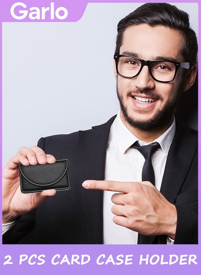 جارلو 2 حافظة جلدية لبطاقات العمل، حافظة بطاقات جيب للرجال والنساء، حافظة بطاقات الاسم مع قفل مغناطيسي، تحمل 25 بطاقة عمل - Image 5
