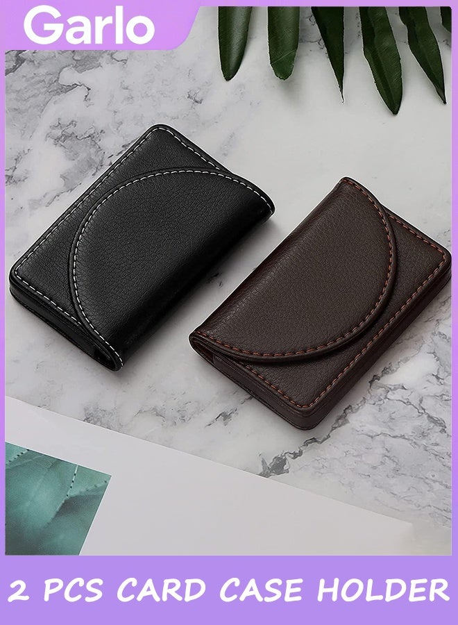 جارلو 2 حافظة جلدية لبطاقات العمل، حافظة بطاقات جيب للرجال والنساء، حافظة بطاقات الاسم مع قفل مغناطيسي، تحمل 25 بطاقة عمل - Image 3