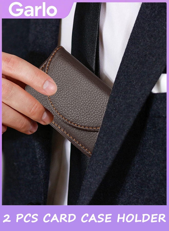 جارلو 2 حافظة جلدية لبطاقات العمل، حافظة بطاقات جيب للرجال والنساء، حافظة بطاقات الاسم مع قفل مغناطيسي، تحمل 25 بطاقة عمل - Image 4
