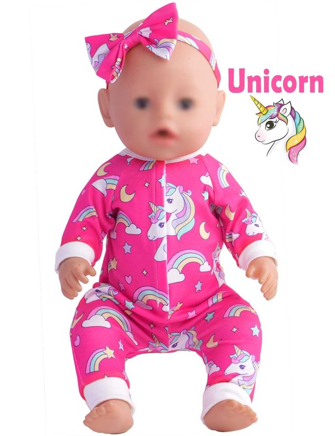 sweet dolly Baby Doll Accessories 5 Set Baby Doll Clothes and Headbands for 14-18 Inch Dolls, 10 PCs in Total - Image 3