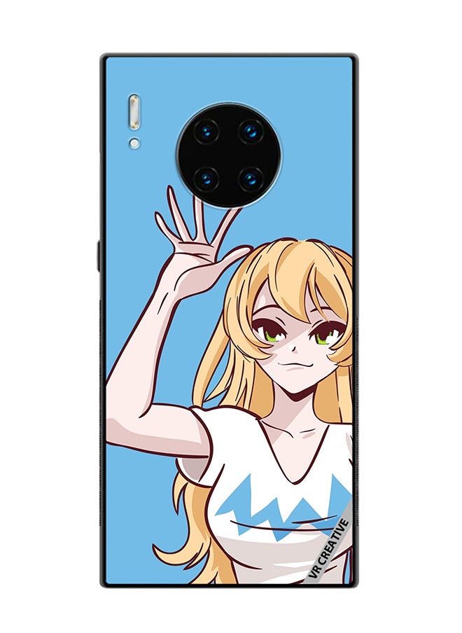 VR CREATIVE Protective Case Cover For Huawei Mate 30 Pro Anime Girl Waving Hand Design Multicolour  - Image 1