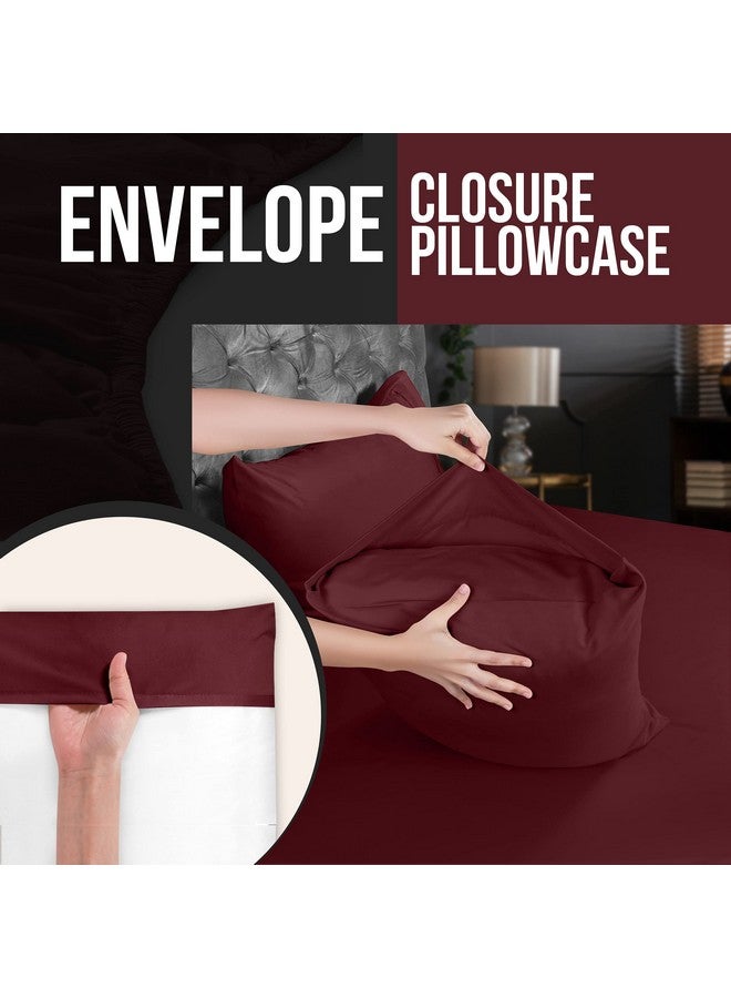 Utopia Bedding Queen Pillow Cases - 4 Pack - Envelope Closure - Soft Brushed Microfiber Fabric - Shrinkage and Fade Resistant Pillow Covers Queen Size 20 X 30 Inches (Burgundy) - Image 4