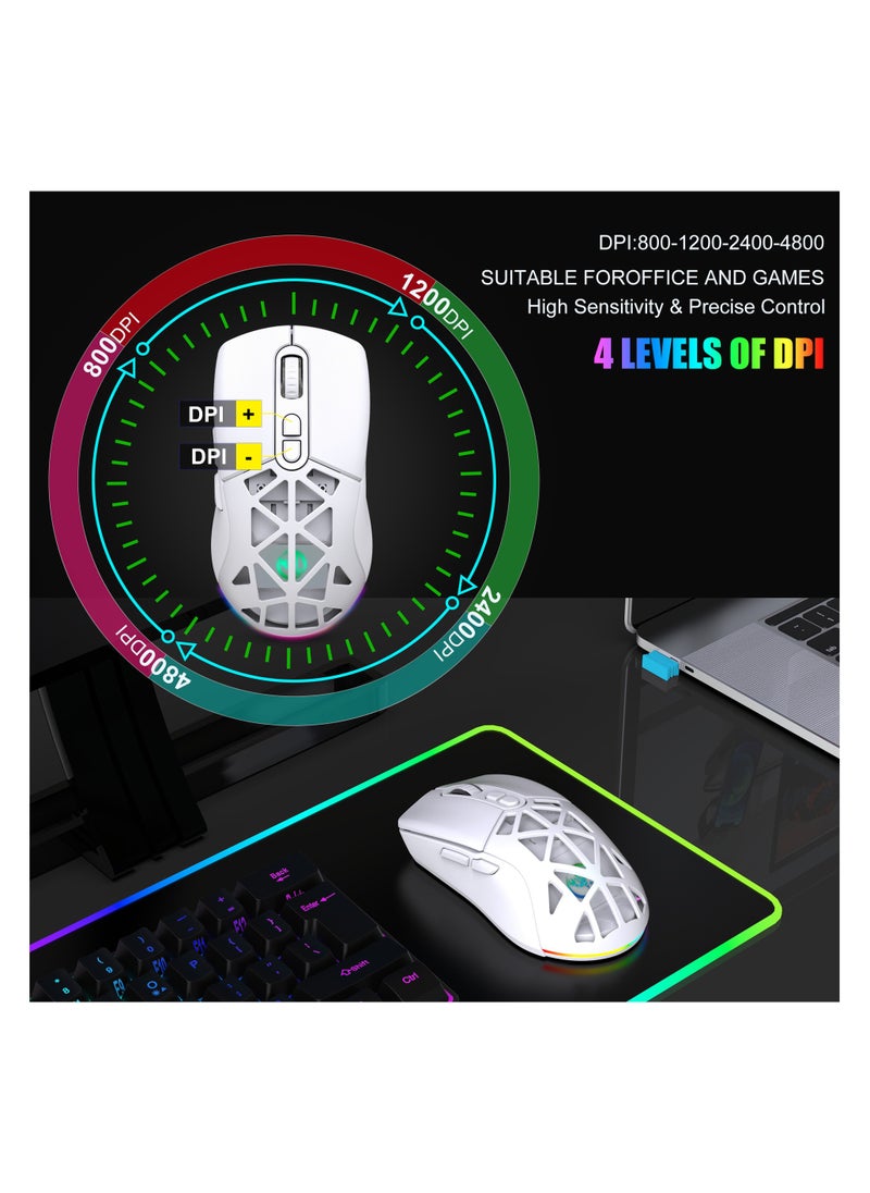 HXSJ - HXSJ New T26 Dual-Mode Wireless Mouse RGB Backlight 4800dpi built-in 650mAh rechargeable battery BT5.1 - Image 1