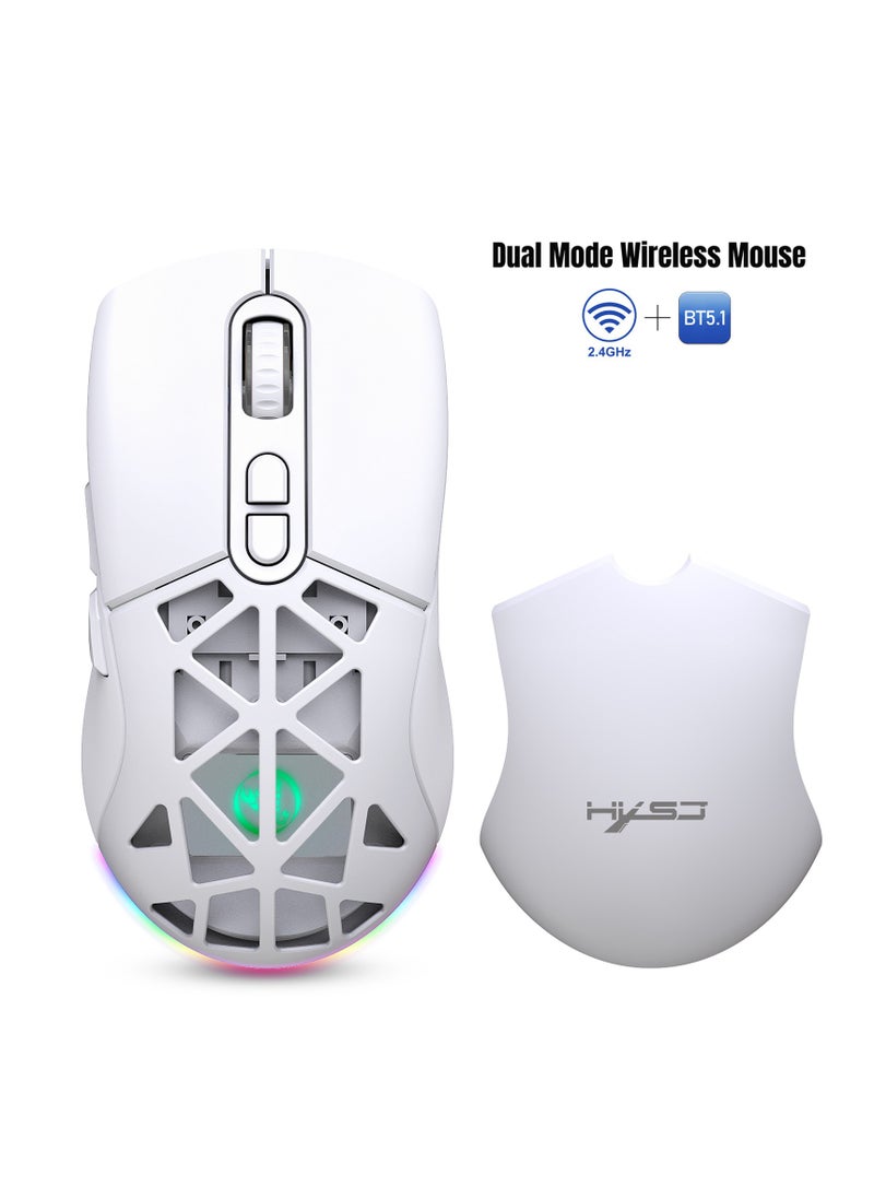 HXSJ - HXSJ New T26 Dual-Mode Wireless Mouse RGB Backlight 4800dpi built-in 650mAh rechargeable battery BT5.1 - Image 1
