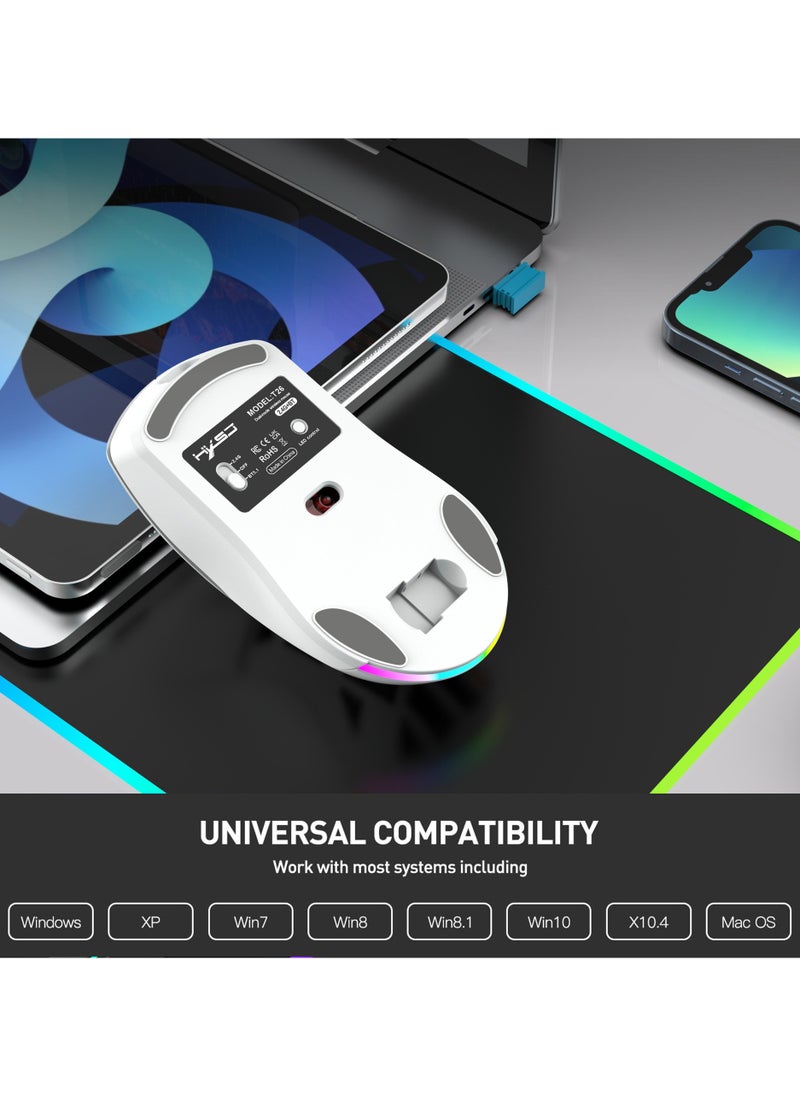 HXSJ - HXSJ New T26 Dual-Mode Wireless Mouse RGB Backlight 4800dpi built-in 650mAh rechargeable battery BT5.1 - Image 1