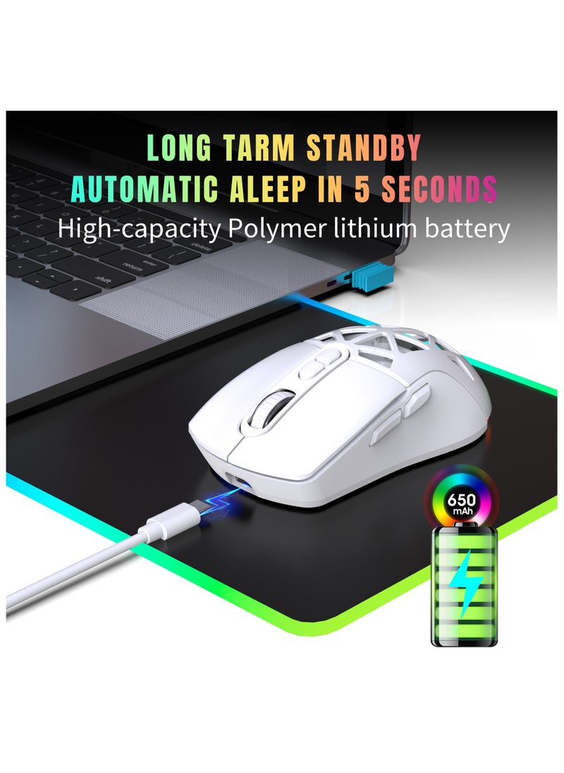 HXSJ - HXSJ New T26 Dual-Mode Wireless Mouse RGB Backlight 4800dpi built-in 650mAh rechargeable battery BT5.1 - Image 1