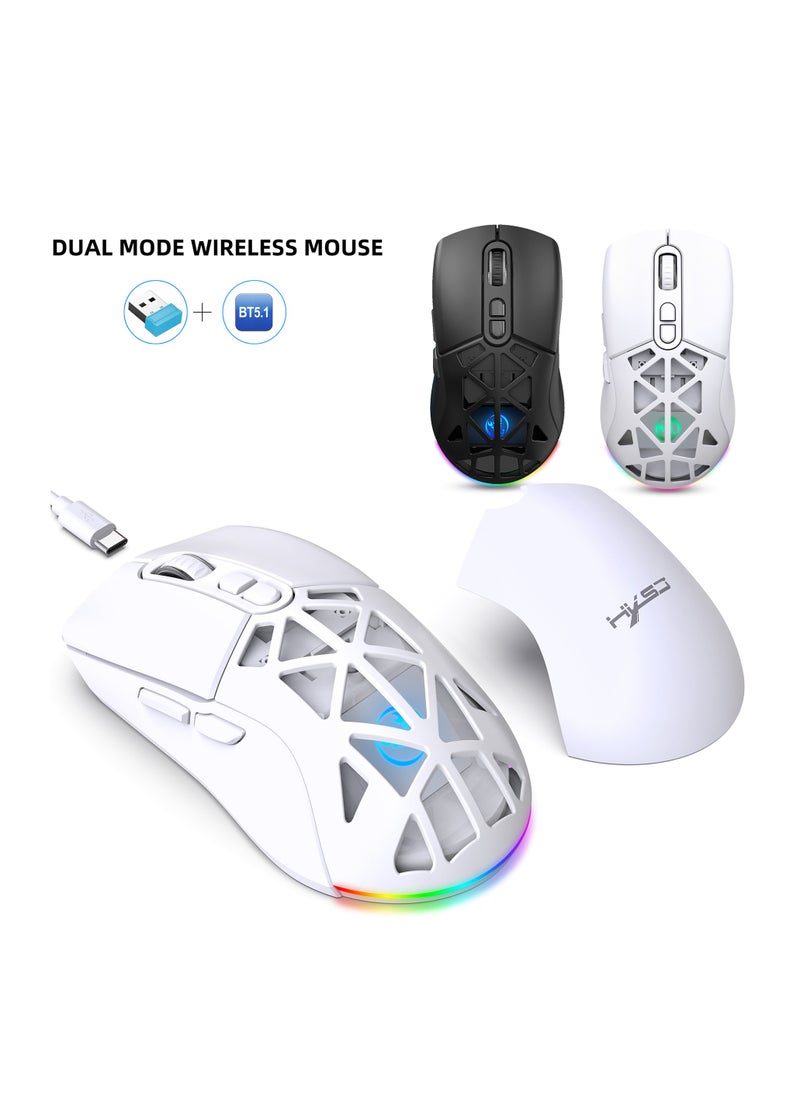HXSJ - HXSJ New T26 Dual-Mode Wireless Mouse RGB Backlight 4800dpi built-in 650mAh rechargeable battery BT5.1 - Image 1