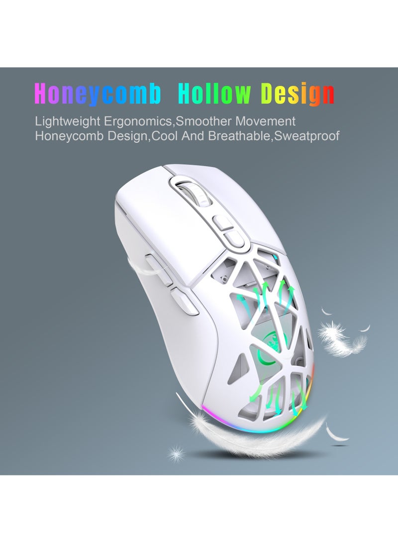 HXSJ New T26 Dual-Mode Wireless Mouse RGB Backlight 4800dpi built-in 650mAh rechargeable battery BT5.1 - Image 2