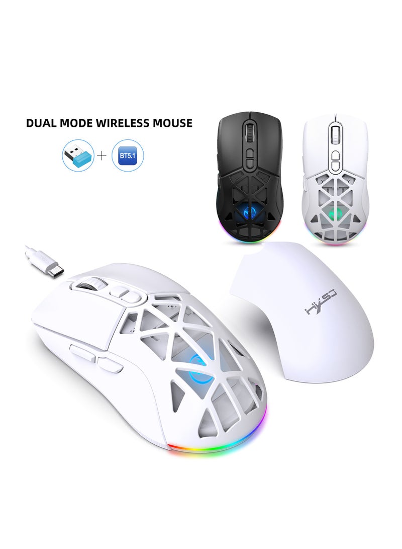 HXSJ New T26 Dual-Mode Wireless Mouse RGB Backlight 4800dpi built-in 650mAh rechargeable battery BT5.1 - Image 4