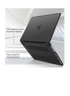 ماركة غير محددة غطاء متوافق مع ماك بوك برو الجديد 16 بوصة M3 A2991 M2 A2780 M1 A2485 Pro 2024-2021 ، غطاء صلب بلاستيكي لماك بوك برو 16 بوصة لون أسود  - Image 2