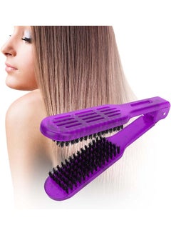 yuyte Double Sided Hair Straightening Brush VShape Bristle Detangler for Reducing Split Ends and Styling 