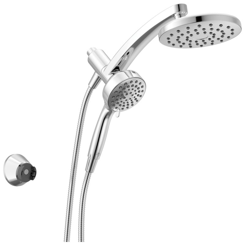 Delta 6-Setting PivotPro 3-in-1 Combination Shower Head with ProClean Spray, Chrome Round Shower Head Rainfall with Handheld Spray, 1.75 GPM, Chrome 75649 - Image 1