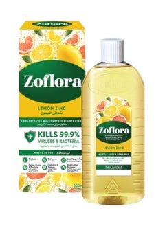 Zoflora Multi-Purpose Concentrated Disinfectant Lemon Zing 500ml  - Image 1