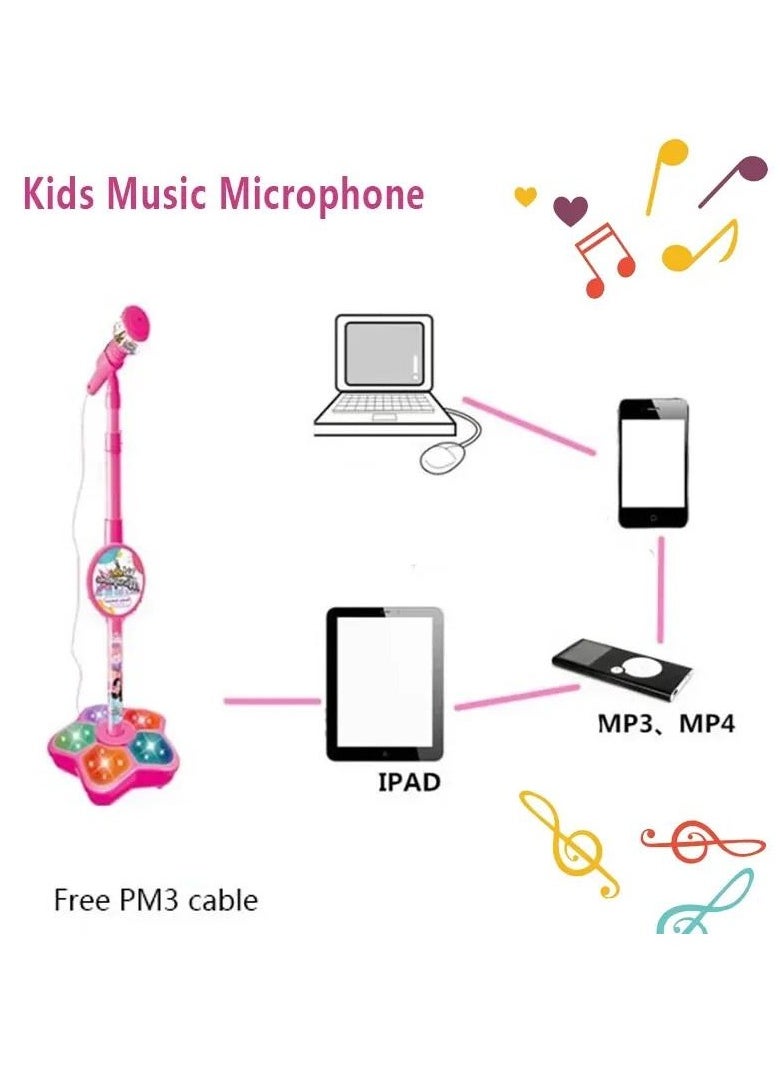 ماركة غير محددة ميكروفون لعبة للأطفال مع قوس ، وتعزيز اتصال MP3 ، الهاتف المحمول ، آلة كاريوكي للأطفال ، هدايا عيد ميلاد للفتيات والفتيان  - Image 4