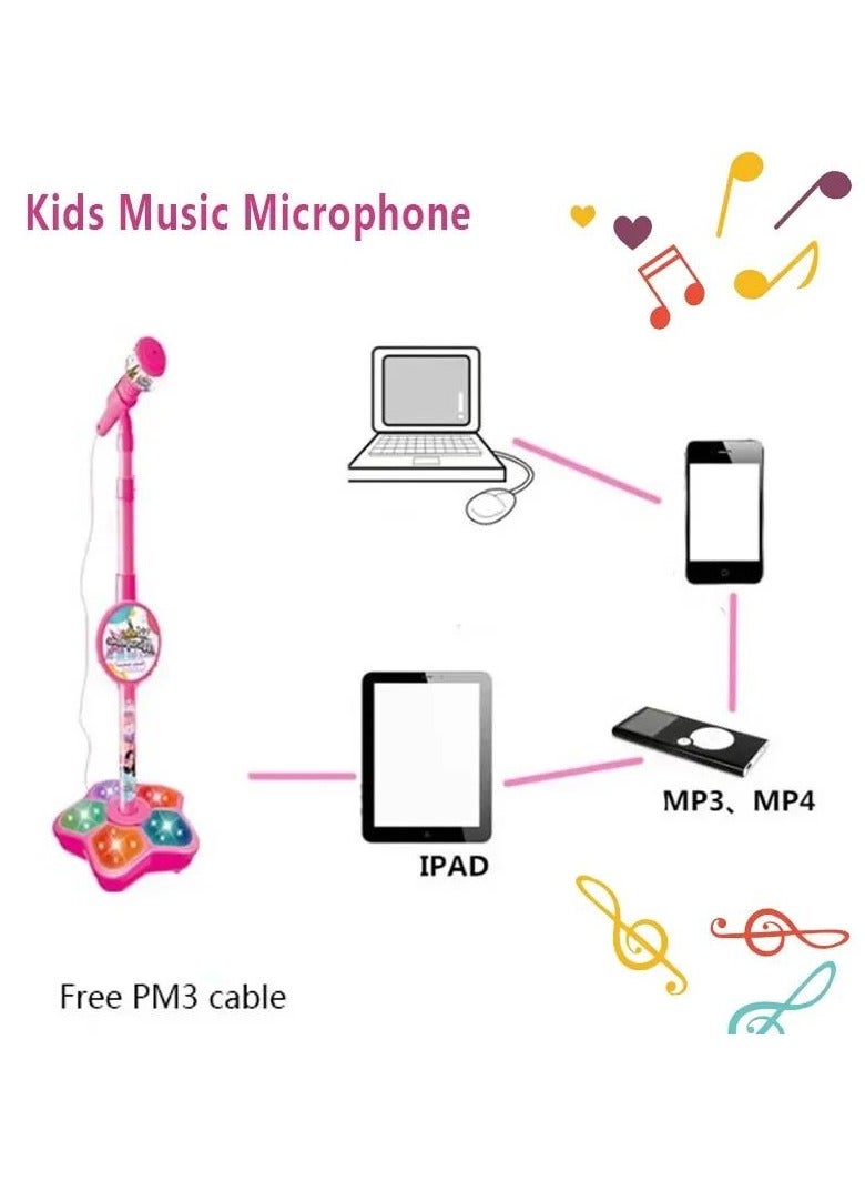 ميكروفون لعبة للأطفال مع قوس ، وتعزيز اتصال MP3 ، الهاتف المحمول ، آلة كاريوكي للأطفال ، هدايا عيد ميلاد للفتيات والفتيان - Image 3