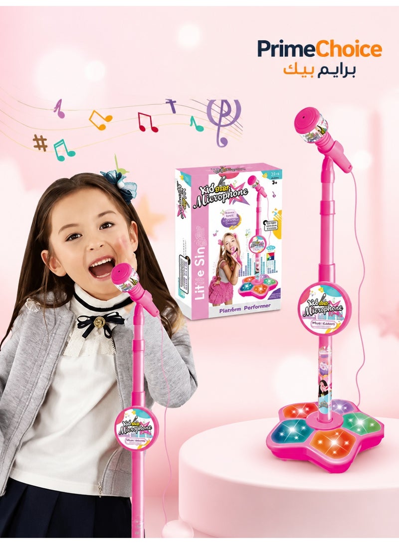 برايم تشويس ميكروفون لعبة للأطفال مع قوس ، وتعزيز اتصال MP3 ، الهاتف المحمول ، آلة كاريوكي للأطفال ، هدايا عيد ميلاد للفتيات والفتيان - Image 1