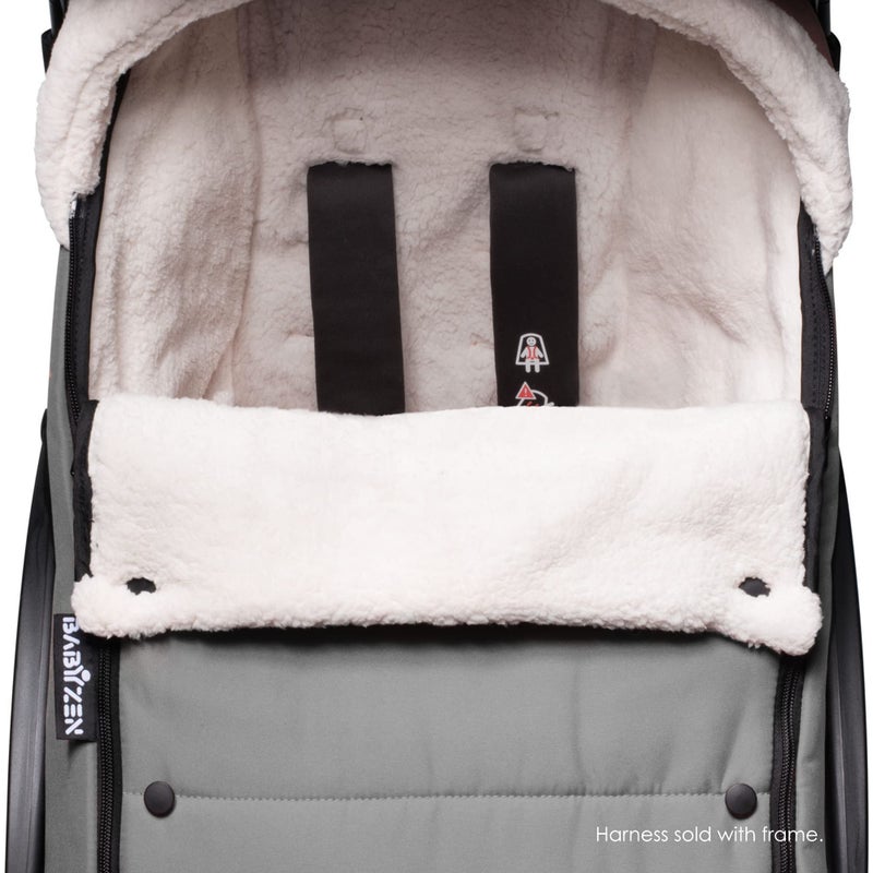 BABYZEN YOYO Footmuff, Grey - Sherpa Lining & Fleece Hood with Drawstring to Keep Baby Warm - Includes Carrying Bag - Machine Washable - Image 3
